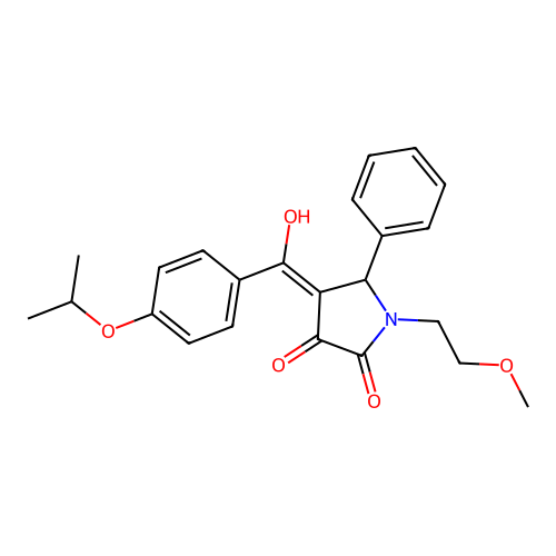 3-hydroxy-1-(2-methoxyethyl)-5-phenyl-4-[4-(propan-2-yloxy)benzoyl]-2,5-dihydro-1H-pyrrol-2-one structure