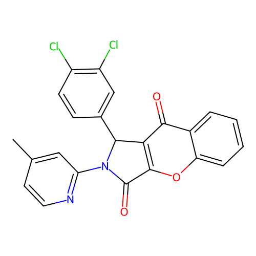 1-(3,4-dichlorophenyl)-2-(4-methylpyridin-2-yl)-1,2-dihydrochromeno[2,3-c]pyrrole-3,9-dione structure