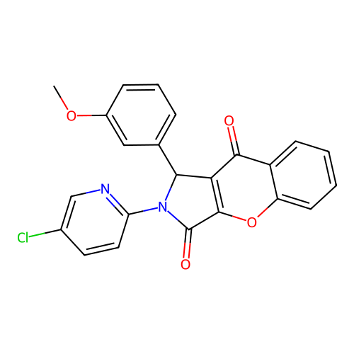 2-(5-chloropyridin-2-yl)-1-(3-methoxyphenyl)-1,2-dihydrochromeno[2,3-c]pyrrole-3,9-dione structure