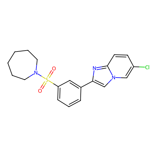 2-[3-(Azepan-1-ylsulfonyl)phenyl]-6-chloroimidazo[1,2-a]pyridine structure