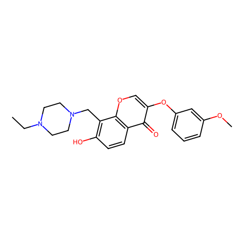 8-((4-ethylpiperazin-1-yl)methyl)-7-hydroxy-3-(3-methoxyphenoxy)-4H-chromen-4-one structure