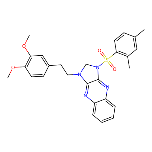 1-(3,4-dimethoxyphenethyl)-3-((2,4-dimethylphenyl)sulfonyl)-2,3-dihydro-1H-imidazo[4,5-b]quinoxaline structure
