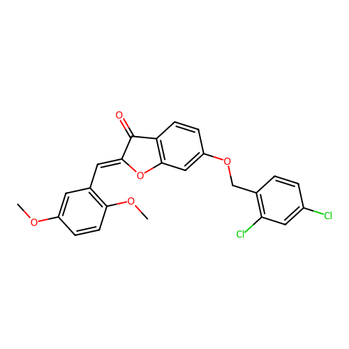(Z)-6-((2,4-dichlorobenzyl)oxy)-2-(2,5-dimethoxybenzylidene)benzofuran-3(2H)-one structure