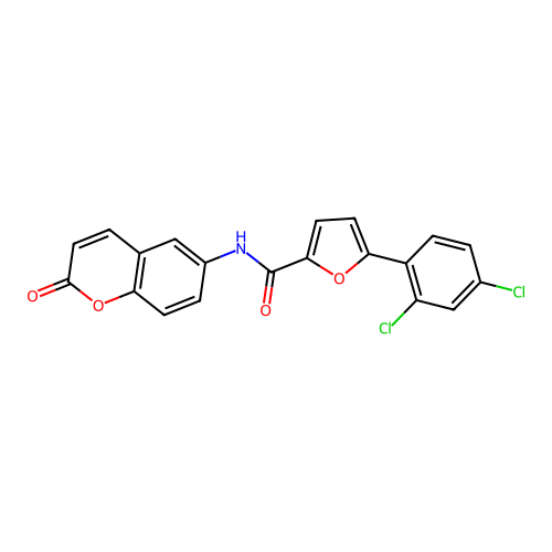 5-(2,4-dichlorophenyl)-N-(2-oxo-2H-chromen-6-yl)furan-2-carboxamide structure