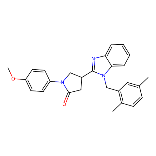 4-{1-[(2,5-dimethylphenyl)methyl]-1H-1,3-benzodiazol-2-yl}-1-(4-methoxyphenyl)pyrrolidin-2-one structure