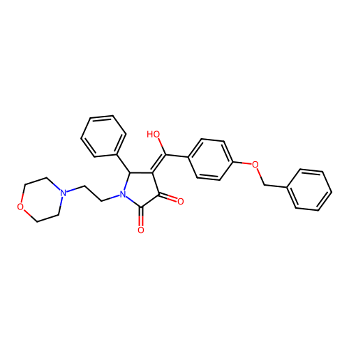 4-[4-(benzyloxy)benzoyl]-3-hydroxy-1-[2-(morpholin-4-yl)ethyl]-5-phenyl-2,5-dihydro-1H-pyrrol-2-one structure