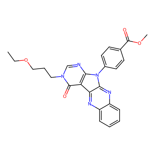 methyl 4-(3-(3-ethoxypropyl)-4-oxo-3H-pyrimido[5',4':4,5]pyrrolo[2,3-b]quinoxalin-11(4H)-yl)benzoate structure
