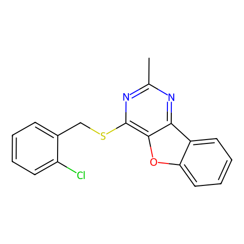 4-[(2-Chlorobenzyl)sulfanyl]-2-methyl[1]benzofuro[3,2-d]pyrimidine structure