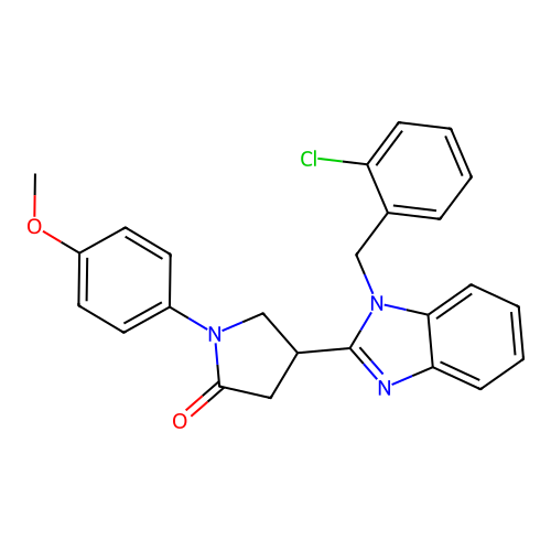 4-[1-(2-chlorobenzyl)-1H-benzimidazol-2-yl]-1-(4-methoxyphenyl)pyrrolidin-2-one structure
