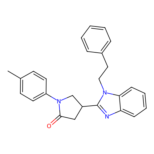 1-(4-methylphenyl)-4-[1-(2-phenylethyl)-1H-benzimidazol-2-yl]pyrrolidin-2-one structure