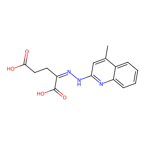 (2Z)-2-[(4-methylquinolin-2-yl)hydrazinylidene]pentanedioic acid structure
