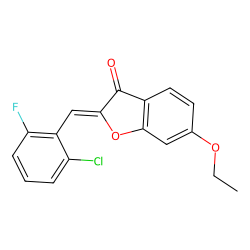 (Z)-2-(2-chloro-6-fluorobenzylidene)-6-ethoxybenzofuran-3(2H)-one structure