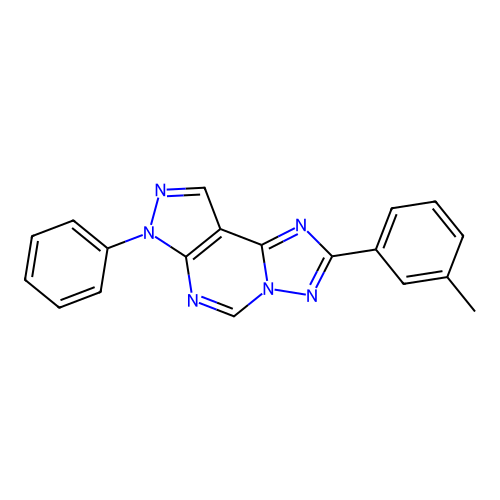 7-phenyl-2-(m-tolyl)-7H-pyrazolo[4,3-e][1,2,4]triazolo[1,5-c]pyrimidine structure