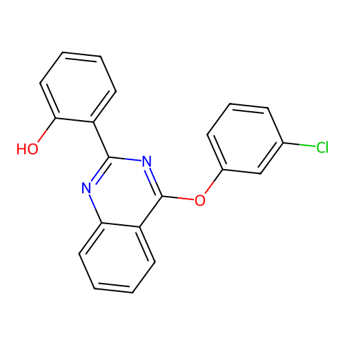 2-[4-(3-Chlorophenoxy)quinazolin-1-ium-2-yl]phenolate structure