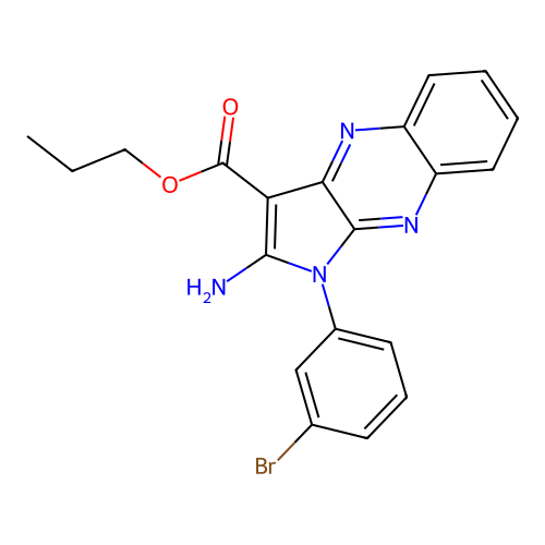 propyl 2-amino-1-(3-bromophenyl)-1H-pyrrolo[2,3-b]quinoxaline-3-carboxylate structure