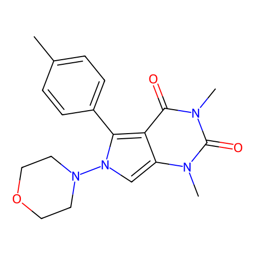 1,3-dimethyl-5-(4-methylphenyl)-6-morpholin-4-ylpyrrolo[3,4-d]pyrimidine-2,4-dione structure