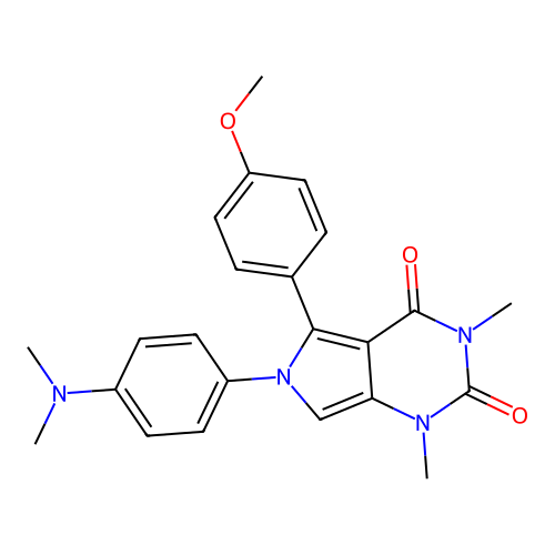 6-(4-(dimethylamino)phenyl)-5-(4-methoxyphenyl)-1,3-dimethyl-1H-pyrrolo[3,4-d]pyrimidine-2,4(3H,6H)-dione structure