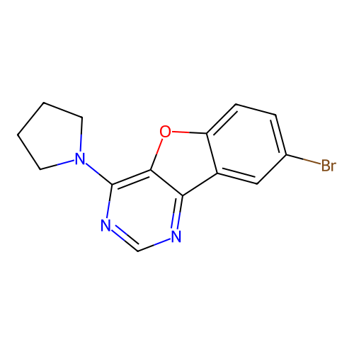 8-Bromo-4-(pyrrolidin-1-yl)[1]benzofuro[3,2-d]pyrimidine structure