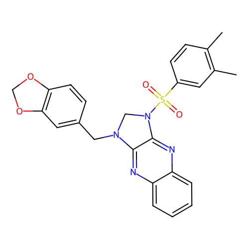 1-(1,3-benzodioxol-5-ylmethyl)-3-(3,4-dimethylphenyl)sulfonyl-2H-imidazo[4,5-b]quinoxaline structure