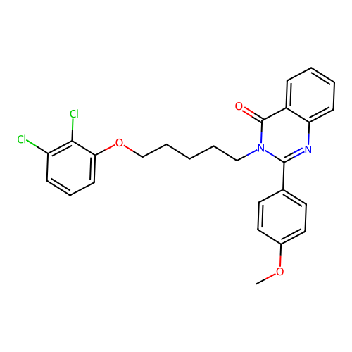 3-(5-(2,3-dichlorophenoxy)pentyl)-2-(4-methoxyphenyl)quinazolin-4(3H)-one structure