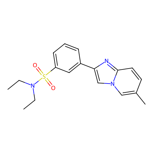 N,N-diethyl-3-(6-methylimidazo[1,2-a]pyridin-2-yl)benzenesulfonamide structure