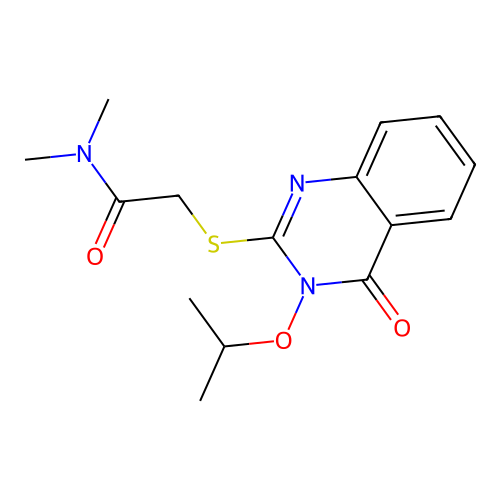 N,N-dimethyl-2-(4-oxo-3-propan-2-yloxyquinazolin-2-yl)sulfanylacetamide structure