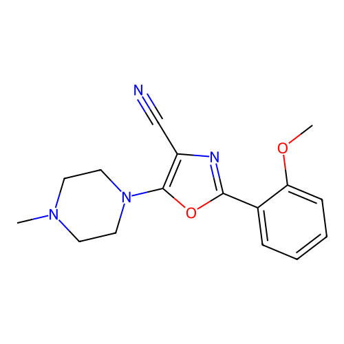 2-(2-Methoxyphenyl)-5-(4-methylpiperazin-1-yl)-1,3-oxazole-4-carbonitrile structure