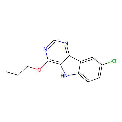 8-chloro-4-propoxy-5H-pyrimido[5,4-b]indole structure