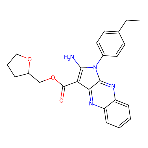oxolan-2-ylmethyl 2-amino-1-(4-ethylphenyl)pyrrolo[3,2-b]quinoxaline-3-carboxylate structure