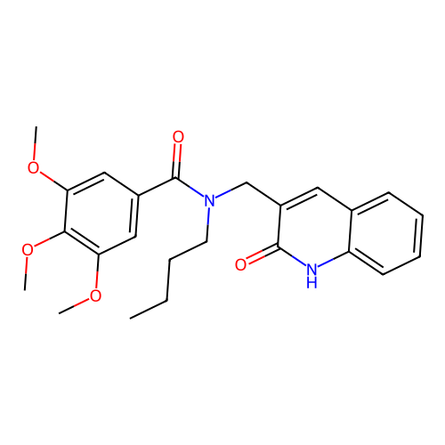 N-butyl-N-((2-hydroxyquinolin-3-yl)methyl)-3,4,5-trimethoxybenzamide structure
