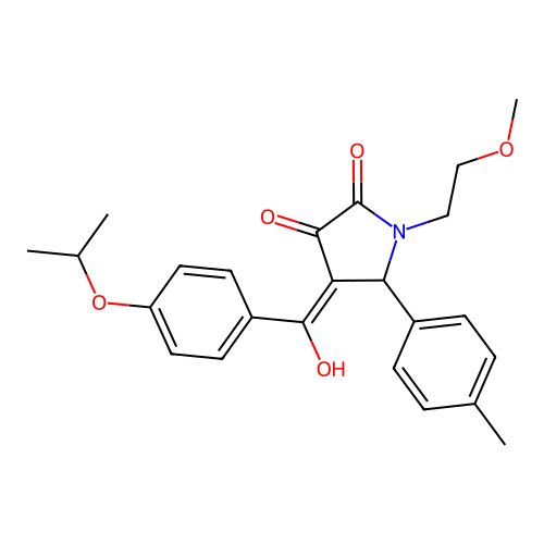 3-hydroxy-1-(2-methoxyethyl)-5-(4-methylphenyl)-4-[4-(propan-2-yloxy)benzoyl]-2,5-dihydro-1H-pyrrol-2-one structure