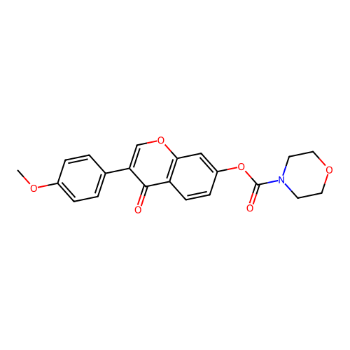 3-(4-methoxyphenyl)-4-oxo-4H-chromen-7-yl morpholine-4-carboxylate structure