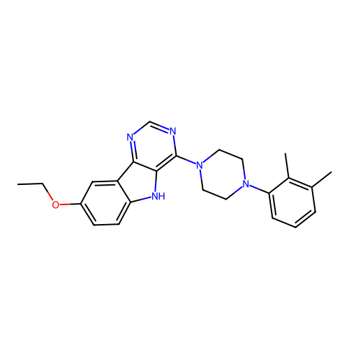 4-[4-(2,3-dimethylphenyl)piperazin-1-yl]-8-ethoxy-5H-pyrimido[5,4-b]indole structure