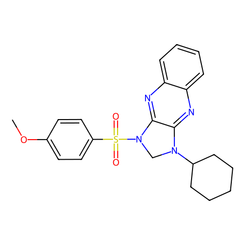 1-cyclohexyl-3-(4-methoxyphenyl)sulfonyl-2H-imidazo[4,5-b]quinoxaline structure