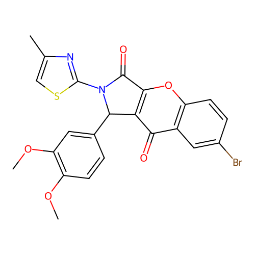 7-bromo-1-(3,4-dimethoxyphenyl)-2-(4-methyl-1,3-thiazol-2-yl)-1,2-dihydrochromeno[2,3-c]pyrrole-3,9-dione structure