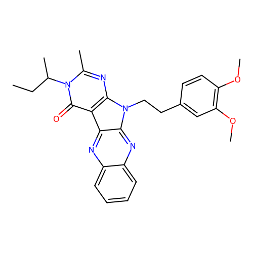 3-(butan-2-yl)-11-[2-(3,4-dimethoxyphenyl)ethyl]-2-methyl-3,11-dihydro-4H-pyrimido[5',4':4,5]pyrrolo[2,3-b]quinoxalin-4-one structure