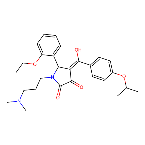 (4E)-1-[3-(dimethylamino)propyl]-5-(2-ethoxyphenyl)-4-[hydroxy-(4-propan-2-yloxyphenyl)methylidene]pyrrolidine-2,3-dione structure