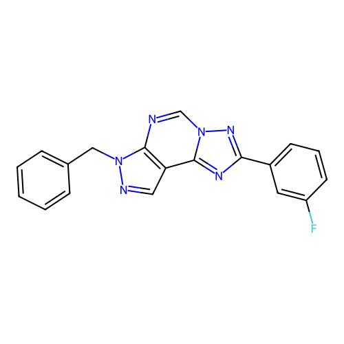 7-benzyl-2-(3-fluorophenyl)-7H-pyrazolo[4,3-e][1,2,4]triazolo[1,5-c]pyrimidine structure