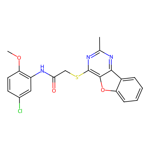 N-(5-chloro-2-methoxyphenyl)-2-((2-methylbenzofuro[3,2-d]pyrimidin-4-yl)thio)acetamide structure