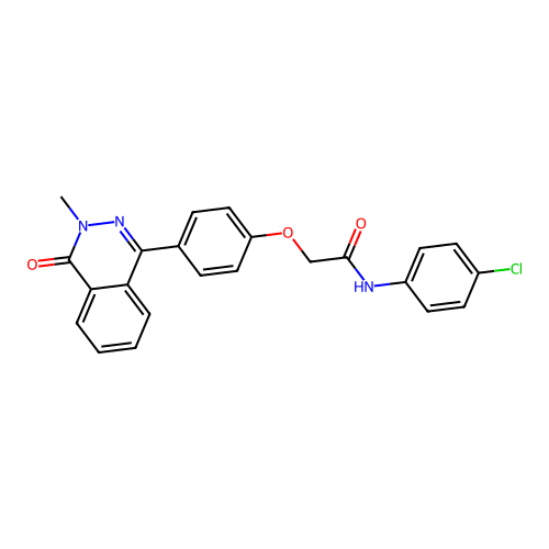 N-(4-chlorophenyl)-2-[4-(3-methyl-4-oxo-phthalazin-1-yl)phenoxy]acetamide structure