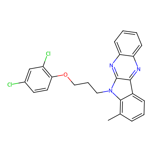 2,4-Dichloro-1-[3-(4-methylindolo[2,3-b]quinoxalin-5-yl)propoxy]benzene structure