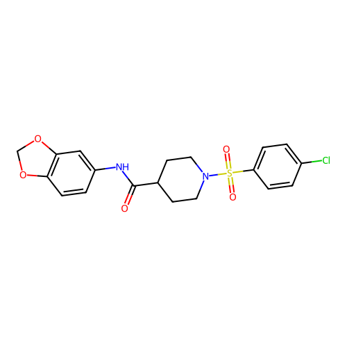 N-(2H-1,3-benzodioxol-5-yl)-1-(4-chlorobenzenesulfonyl)piperidine-4-carboxamide structure