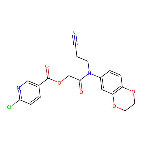 [(2-cyanoethyl)(2,3-dihydro-1,4-benzodioxin-6-yl)carbamoyl]methyl 6-chloropyridine-3-carboxylate structure