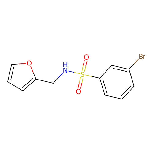 3-bromo-N-(2-furylmethyl)benzenesulfonamide structure