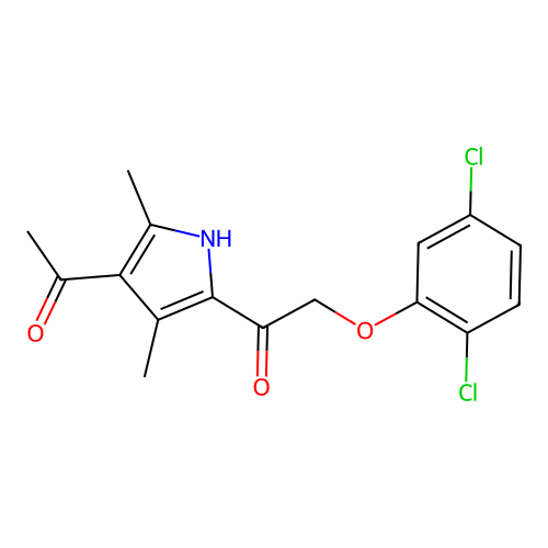 1-(4-acetyl-3,5-dimethyl-1H-pyrrol-2-yl)-2-(2,5-dichlorophenoxy)ethanone structure