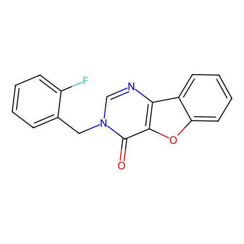 3-(2-fluorobenzyl)benzofuro[3,2-d]pyrimidin-4(3H)-one structure