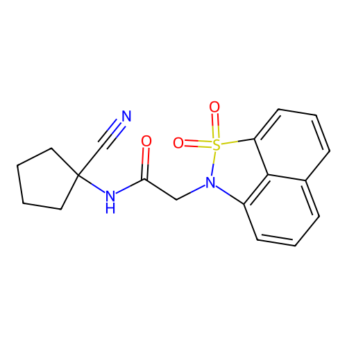 N-(1-cyanocyclopentyl)-2-{2,2-dioxo-2lambda6-thia-3-azatricyclo[6.3.1.0,4,12]dodeca-1(11),4(12),5,7,9-pentaen-3-yl}acetamide structure