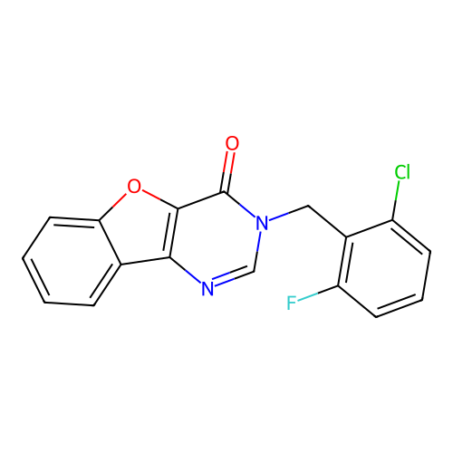 3-(2-chloro-6-fluorobenzyl)benzofuro[3,2-d]pyrimidin-4(3H)-one structure