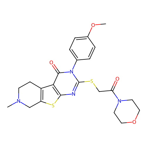 3-(4-methoxyphenyl)-7-methyl-2-((2-morpholino-2-oxoethyl)thio)-5,6,7,8-tetrahydropyrido[4',3':4,5]thieno[2,3-d]pyrimidin-4(3H)-one structure