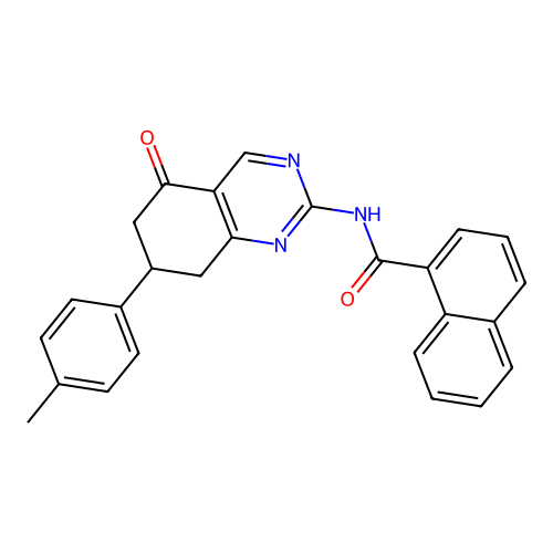 N-[7-(4-methylphenyl)-5-oxo-5,6,7,8-tetrahydroquinazolin-2-yl]naphthalene-1-carboxamide structure